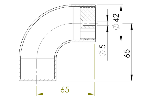 Edelstahl Endkappe 42,4 für Holzhandlauf Adapter Holz abgerundet Endstück V2A